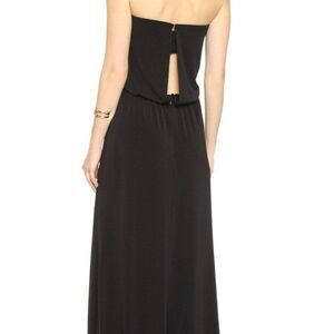 Rachel Zoe  Black Open Back Strapless Drape Maxi Dress  Size 0  NWT $595